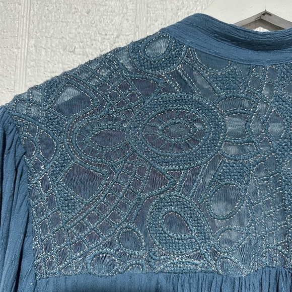 Free people canyon rose blouse blue size XS - Picture 6 of 10